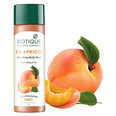 Biotique Apricot Refreshing Body Wash | Keeps Skin Fresh and Clean | Brightens Skin and Reducing Dark Spots | 100% Botanical Extracts | Suitable for All Skin Types | 190ml